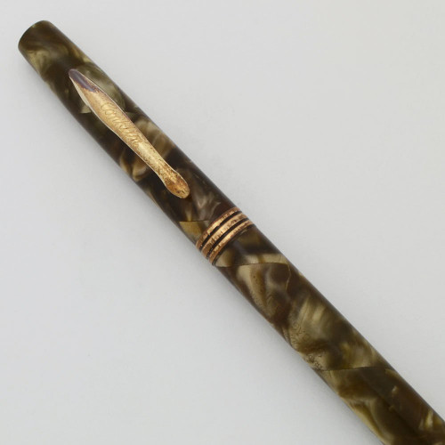 Conklin Mechanical Pencil (1930s) - Brown Marble, "Thick" 1.1mm Leads (Very Nice, Works Well)
