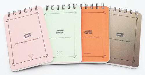 Ayush Paper Pocket Notebooks - Top Spiral, Dot/Grid/Lined/Plain, 50 Pages Ayush Paper Pocket Notebooks - Top Spiral, Dot/Grid/Lined/Plain, 50 Pages