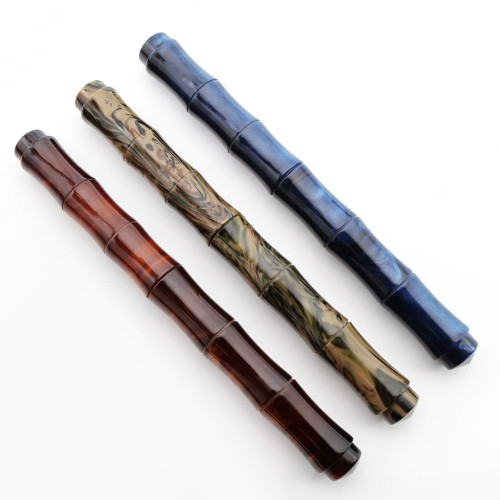 Ranga Acrylic Mid-Size Bamboo Fountain Pen - German Nibs, Cartridge/Converter