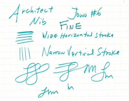 JoWo #6 Gold Tone Steel Fine Nib - Architect Grind