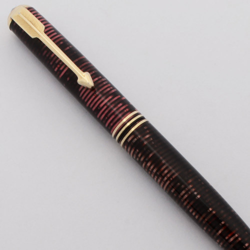 Parker Vacumatic Mechanical Pencil (1935) - Burgundy Pearl, Three Bands, 1.1mm Leads (Excellent +, Works Well)