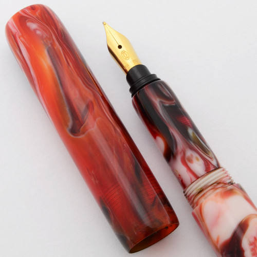PSPW Prototype Fountain Pen for Cartier Nibs - "Campfire" Alumilite, Slender, 18k Nibs, C/C/ED (New)