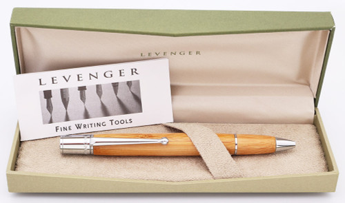 Levenger Bambino Ballpoint Pen - Bamboo Wood w CT (Near Mint in Box, Works Well)