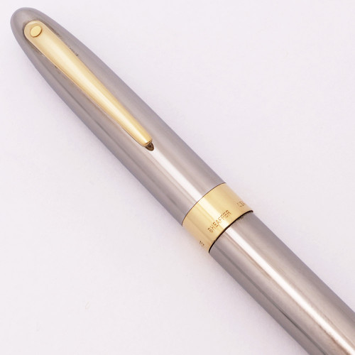 Sheaffer Crest (Reissue) Ballpoint - Gun Metal w Gold Trim (Near Mint, Works Well)