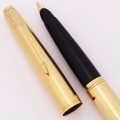 Parker 45 Fountain Pen (1960s) - Gold Filled "Insignia" Model, Medium 14k Nib (Excellent, Works Well)