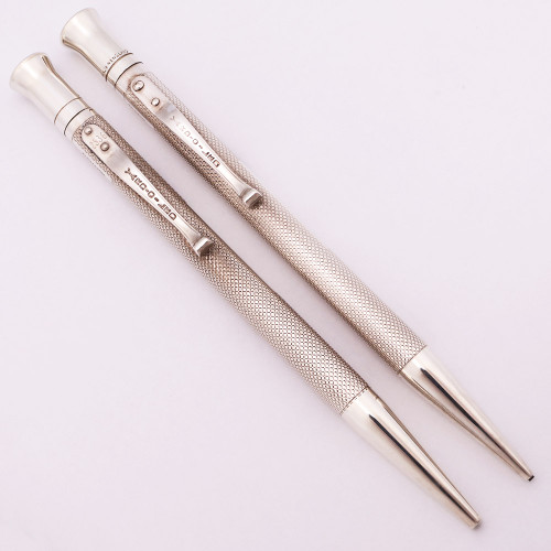 Yard-O-Led Perfecta Standard Ballpoint & Pencil Set (1988-9) - Sterling, Barleycorn (Excellent +, Works Well)