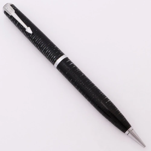 Parker Vacumatic Debutante Mechanical Pencil  (1944) - Silver Pearl w Nickel Trim,  0.9 mm leads  (Excellent, Works Well)