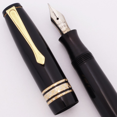 Reforme Victory Fountain Pen - Black, Button Filler, Fine Flex Steel Nib (Excellent, Restored)