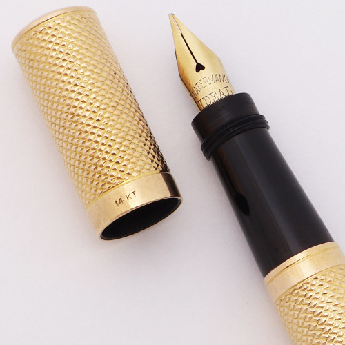 Waterman's Ideal 542 1/2 V "Baby" Safety Pen - Rare, Solid 14k Gold, Fine Flexible Ideal NY Nib (Superior, Works Well)