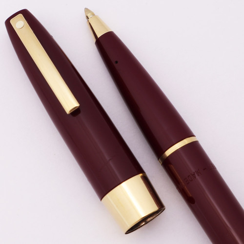 Sheaffer Imperial 550 Rollerball Pen (1970s) - Burgundy w GT  (Very Nice, Works Well)