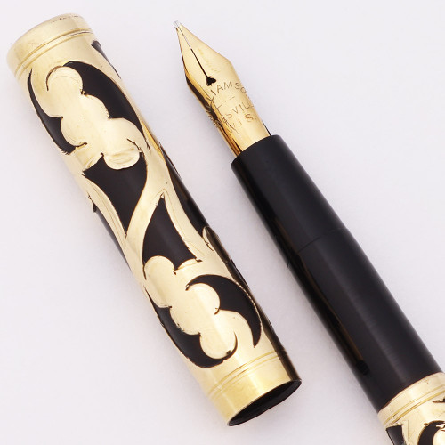 Williamson Pen Co Fountain Pen (1920s) - Small Gold Filigree, Eyedropper, Flexible Medium Nib (Excellent, Restored)