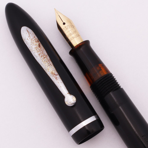 Sheaffer "Junior" 275 Balance  (1930s) - Black with Chrome Trim,  Lever Filler, Extra-Fine "Junior" Nib (Excellent, Restored)