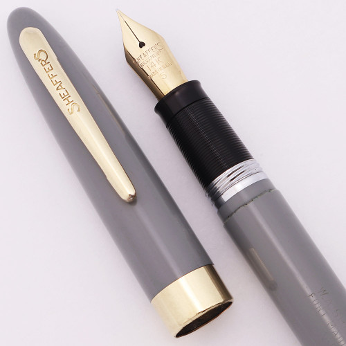 Sheaffer Admiral Snorkel (1950s) - Grey w Gold Trim, Extra-Fine 14k #5 Nib (Very Nice, Restored) Sheaffer Admiral Snorkel (1950s) - Grey w Gold Trim, Extra-Fine 14k #5 Nib (Very Nice, Restored)