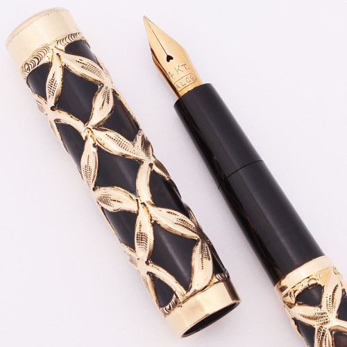 Gold Filled Filigree Eyedropper Fountain Pen (1920s) - Flexible Fine #3 Aiken Lambert (ALCO) Nib (Excellent, Restored) Gold Filled Filigree Eyedropper Fountain Pen (1920s) - Flexible Fine #3 Aiken Lambert (ALCO) Nib (Excellent, Restored)
