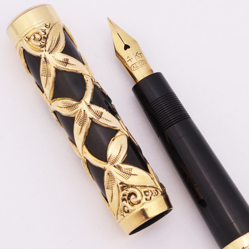 Eyedropper Fountain Pen (1920s) - Gold Filled Filigree over BHR, Flexible Fine 14k Aiken Lambert (ALCO) Nib (Excellent +, Restored) Eyedropper Fountain Pen (1920s) - Gold Filled Filigree over BHR, Flexible Fine 14k Aiken Lambert (ALCO) Nib (Excellent +, Restored)