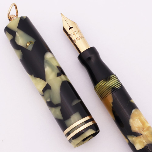 Conklin Endura Ring Top Fountain Pen - Black & Pearl, Fine Endura Nib (Excellent, Restored) Conklin Endura Ring Top Fountain Pen - Black & Pearl, Fine Endura Nib (Excellent, Restored)