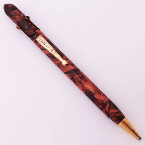 Nichols Products Tri-Point Mechanical Pencil - Burgundy Marble w GT, 1.1mm Leads (Excellent +, Works Well)