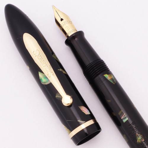 Sheaffer Balance 3 (1930s) - Slender Full Length, Ebonized Pearl,  Lever Filler, Fine #3 Nib (Excellent,  Restored)