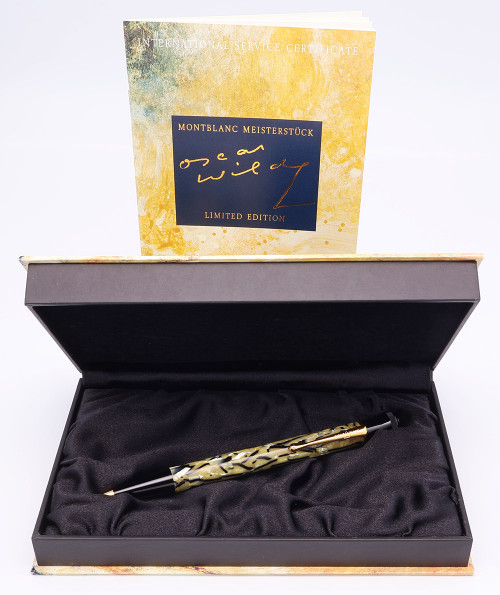 Montblanc Oscar Wilde Limited Edition Ballpoint Pen - Pearl Barrel with Black Ribbons, Vermeil Clip (Mint in Box, Works Well) Montblanc Oscar Wilde Limited Edition Ballpoint Pen - Pearl Barrel with Black Ribbons, Vermeil Clip (Mint in Box, Works Well)