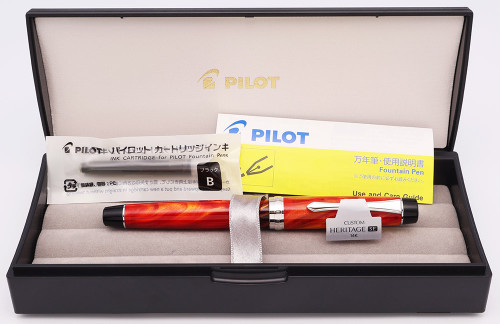 Pilot Namiki Custom Heritage SE Fountain Pen - Marble Orange, C/C, Fine 14k #5 Nib (New in Box) Pilot Namiki Custom Heritage SE Fountain Pen - Marble Orange, C/C, Fine 14k #5 Nib (New in Box)