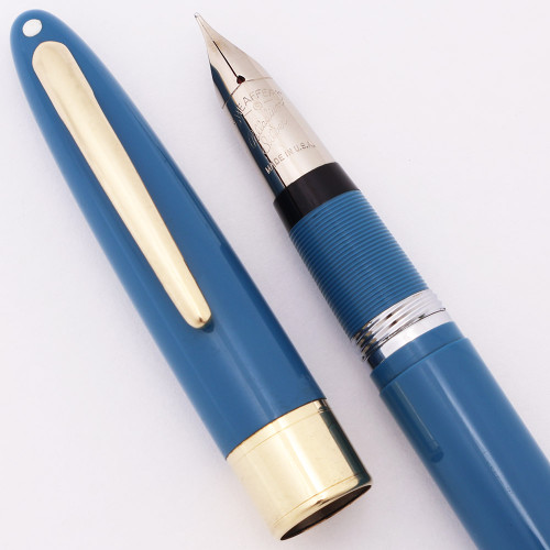 Sheaffer Statesman Snorkel Fountain Pen (1952-9) - Pastel Blue, Pastel Blue, Fine (Excellent, Restored)