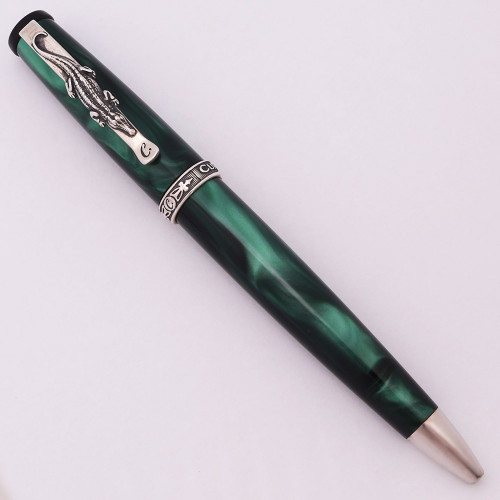 Curtis Australia "Wildlife Warrior" 157 Ballpoint Pen - Peppermint Resin w Sterling Crocodile Clip, Parker Refill (New Old Stock)