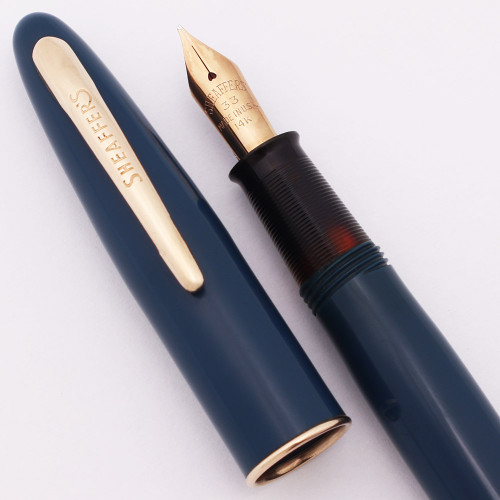 Sheaffer Craftsman Fountain Pen (1950s)  - Blue, Touchdown, Fine 14k #33 Nib (Excellent, Restored)