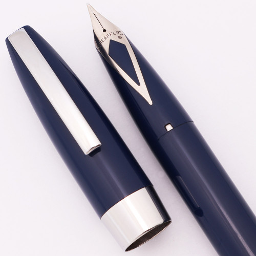 Sheaffer PFM I  (1959) - Blue with Chrome Trim, Snorkel, Medium PdAg Nib (Excellent +, Restored)