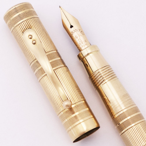 Edward Todd Gold Filled Combo Pen (1930s/40s) - Gold Filled, Lever Filler,  Flexible Fine #2 Warranted Nib (Excellent, Restored)
