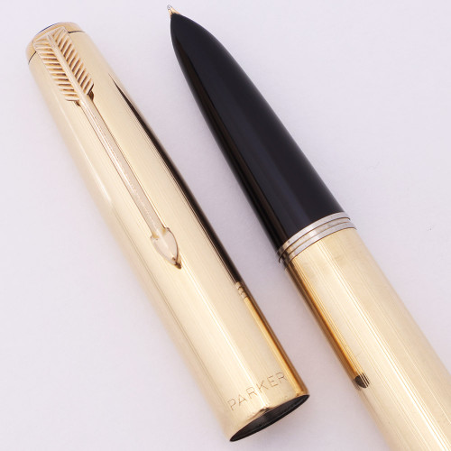 Parker 51 Signet Aerometric (1950s) - Gold Lined, Fine 14k Nib (Excellent, Works Well)