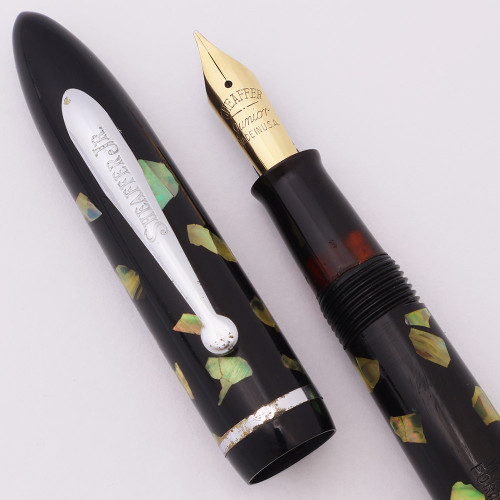 Sheaffer Balance Junior Fountain Pen - Ebonized Pearl, 14k Fine Junior Semi-Flex Nib (Excellent, Restored)