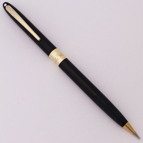 Sheaffer Snorkel Signature Pencil "Andee" (1950s) - Black, 14k Gold 3/8" Wide Band (Excellent, Works Well)