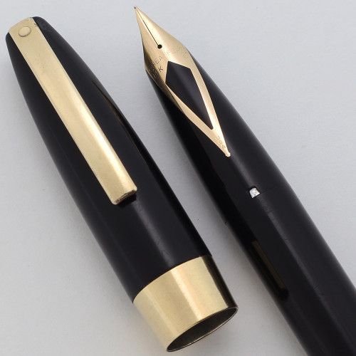Sheaffer PFM III (1960s) - Black with Gold Trim,  Snorkel Filling System, Fine 14k Nib  (Excellent, Restored)