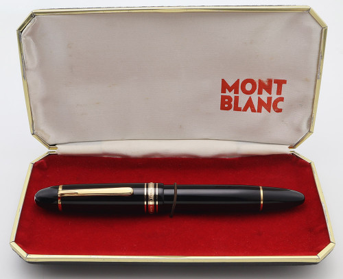Montblanc Meisterstuck 149 Fountain Pen (Early 1970s) - Basic Black, Piston Fill, 14c Fine Nib (Excellent + In Box, Works Well)