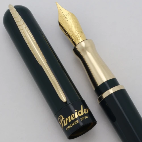 Pineider Avatar Anniversary Fountain Pen (2024) - Serpentine Green  w/GT, C/C, Fine GP Steel Nib (Excellent +, Works Well)