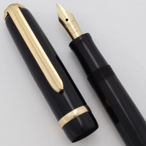 Greif 7-90 Fountain Pen (1950s) - Black, Piston Filler,  14k Flexible Stub Nib (Excellent +, Works Well)