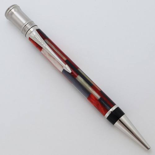Parker Duofold (Modern) Ballpoint Pen (2005) - Red Mosaic w