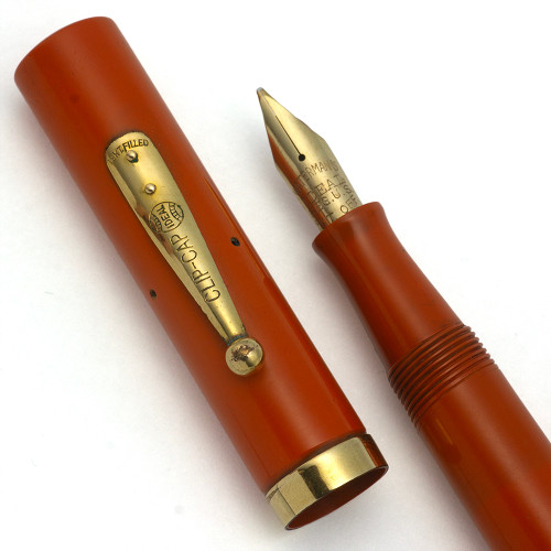 Waterman 52 Fountain Pen - Cardinal Red Hard Rubber, Ideal Flex Medium (Excellent +, Restored)
