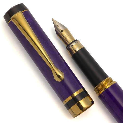 Slim Kit Pen w Vintage Sheaffer Nib - Purple w GT, C/C, Fine Feather Touch Nib (Excellent +, Works Well)
