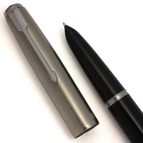 Parker 51 Aerometric Fountain Pen (1950s) - Black, Lustraloy Cap, Fine (Excellent, Works Well)