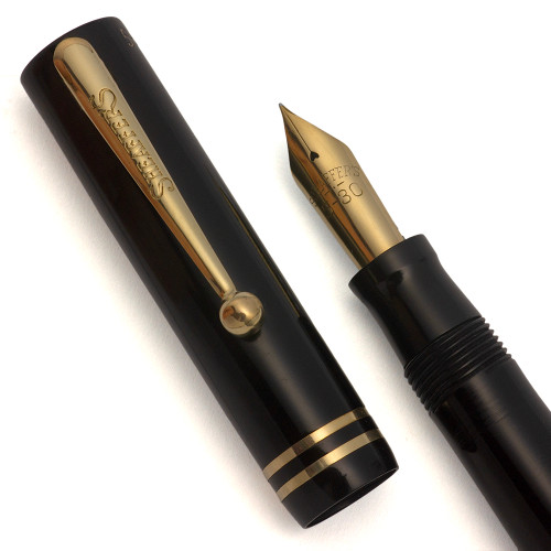 Sheaffer 5-30 Flat Top (1930s) - Black, Junior Size, Extra Fine Nib (Excellent, Restored)