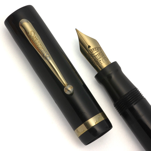 Sheaffer Lifetime Oversize Flat Top (1930s) - Black, Extra Fine Lifetime Nib (Excellent, Restored)