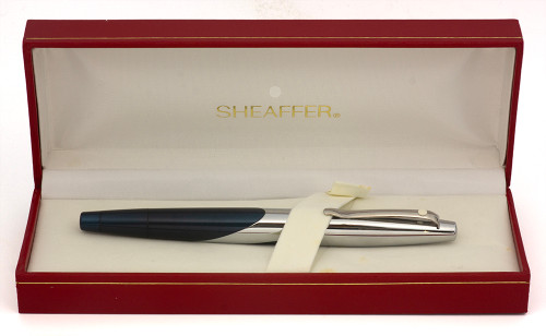 Sheaffer Intrigue #618 Rollerball Pen - Petrol Metallic Blue, Chrome Plate (New Old Stock in Box, Works Well)