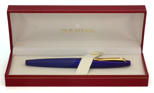 Sheaffer Intrigue #613 Rollerball Pen - Bright Blue on Matte Blue  w Gold Trim  (New Old Stock in Box, Works Well)