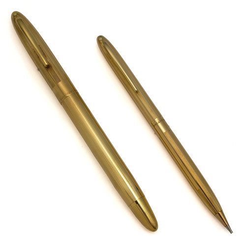 Sheaffer Snorkel Triumph Fountain Pen and Pencil Set (1952-59) - Gold Lined,  Medium-Fine 14k Triumph Nib (Excellent +, Restored)