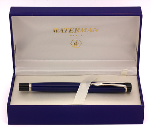 Waterman Liaison Fountain Pen - Deep Blue w CT, C/C, Fine 18k Nib (Excellent + in Box, Works Well)