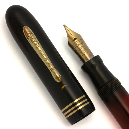 Conklin Nozac Fountain Pen - Black, 5M Word Gauge, Piston Filler, Fine Gold Nib (Excellent, Restored)