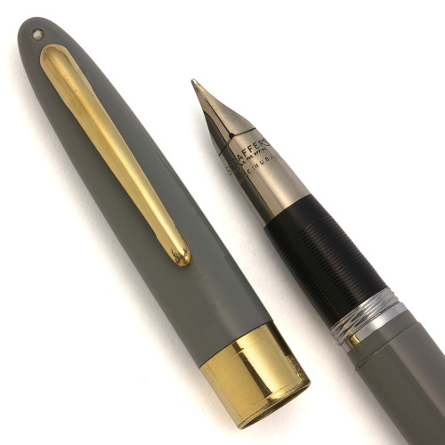 Sheaffer Statesman Snorkel (1950s) - Pastel Grey, Medium Triumph PdAg Nib (Excellent, Works Well)