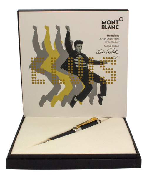 Montblanc Great Characters Elvis Presley Fountain Pen (2020) - Special Edition, Black  Guilloche, C/C, 18k Fine Nib (Near Mint in Box, Works Well)