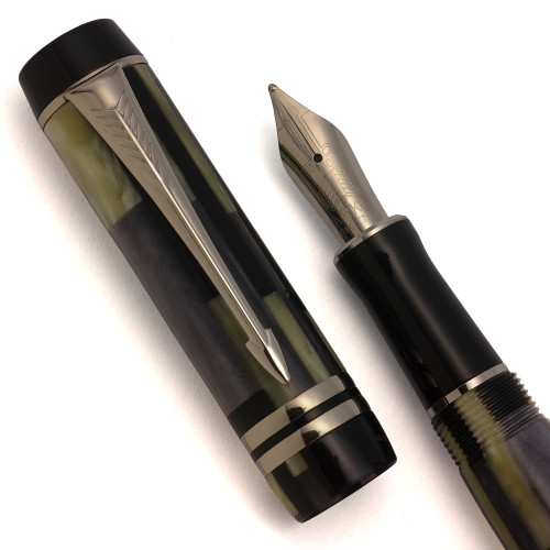 Parker Duofold International Special Edition Fountain Pen (2002) - Black Mosaic, 18k Medium (Excellent + in Box, Works Well)